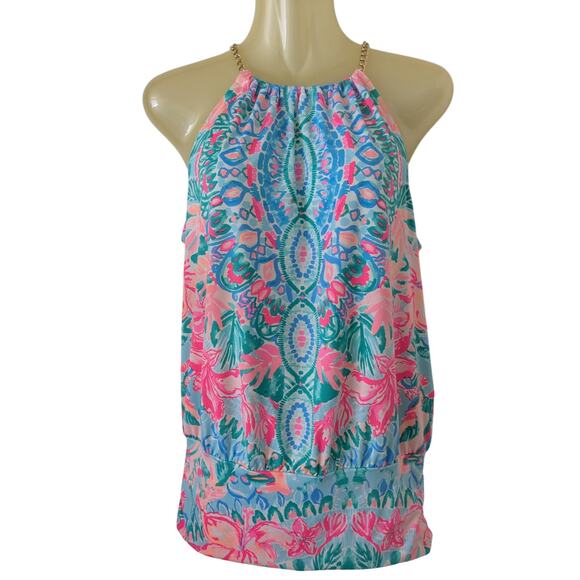 Lilly Pulitzer BOWEN Sz S Halter Top in Hot Tamale - Picture 2 of 10